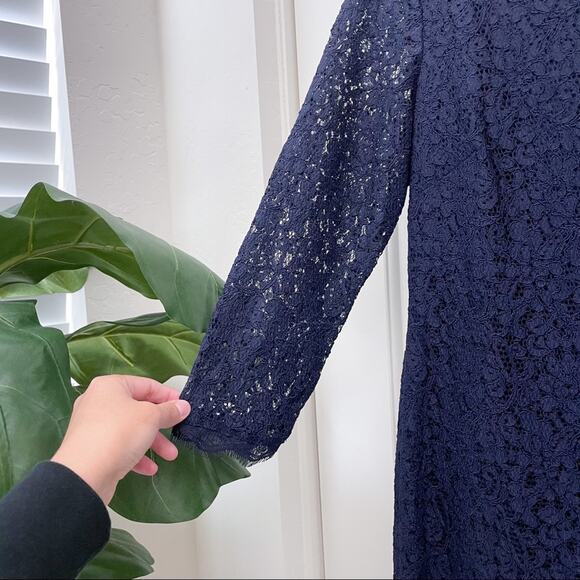 Adrianna Papell Navy Lace Dress Formal Career 8 - Picture 7 of 16
